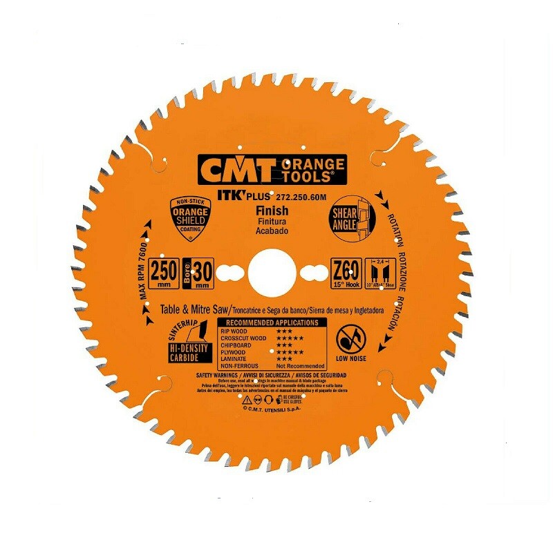 CMT 272.250.60M Lama Circolare Itk-Plus per Taglio Traverso Vena, Arancio