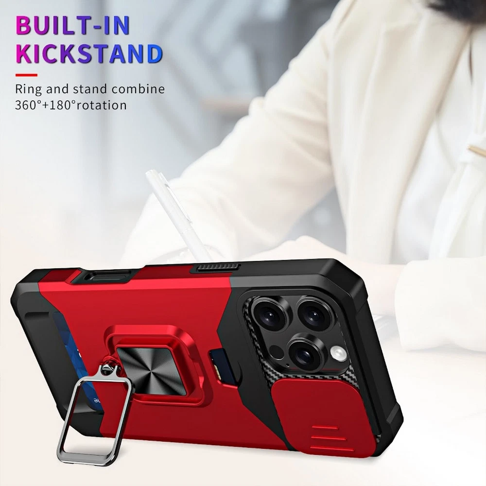 Slim iPhone 16 Pro 6.3 Case with Card Slot & Camera Protection