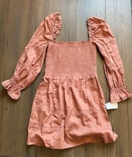 Reformation Dunes Mini Dress in Praline Size 8 100% Organic Cotton NWT $278