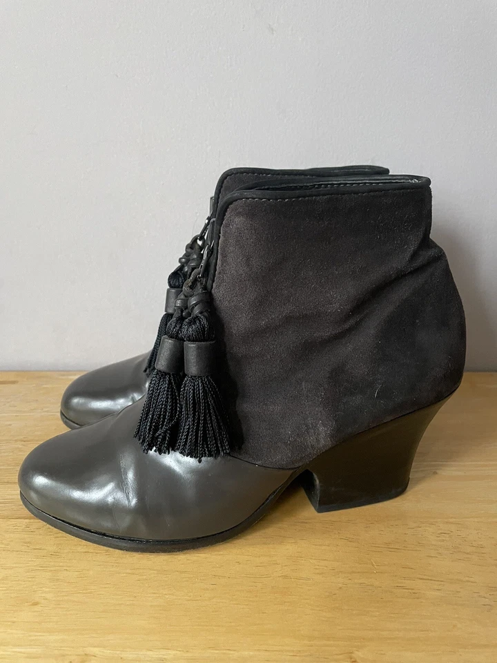 Botas al tobillo de cuero de gamuza gris almendras Rag & Bone para mujer EU 37 US 7 Foto 4 de 4