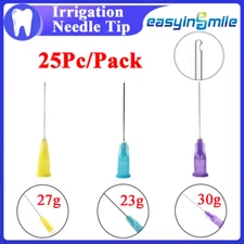 25Pcs Dental Endo Irrigation Needle Tips root canal lateral Syringes 23/27/30g