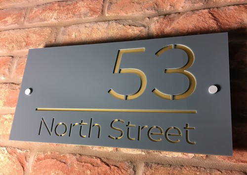 Modern Contemporary Laser Cut Acrylic House Sign Plaque with fixings FREE POST - Picture 4 of 19
