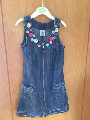 Girls Pumpkin Patch Denim Sleeveless Full Zip Dress Size 5 115cm Height 5629 - 第 1/6 張圖片