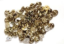 50pcs Silver Brass Metal Lapel Military Pin Back Butterfly Clasp Clutch Holder