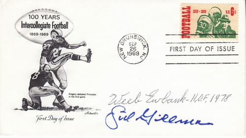 WEEB EWBANK and SID GILLMAN hand signed 1969 FDC first day cover autographed