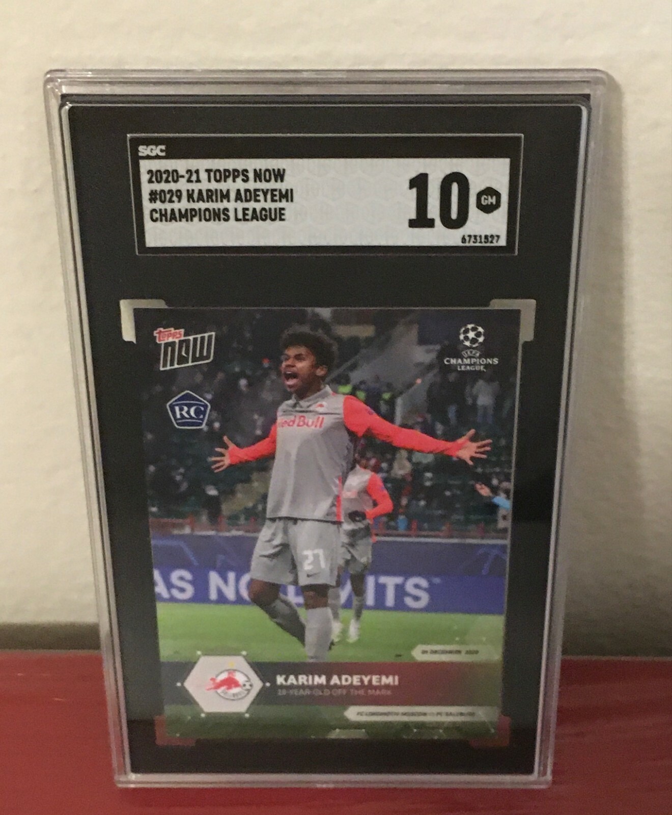 2020-21 Karim Adeyemi Topps Now UEFA Champions League #29 SGC 10 Rookie RC 🔥