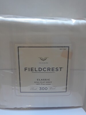 Fieldcrest Classic White 300TC. KING Flat Sheet 100% Pima Cotton NEW 2005