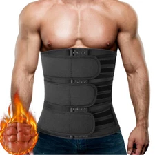 Men's Sweat Sauna Waist Trainer Neoprene Cincher Body Shaper Back Support Belt