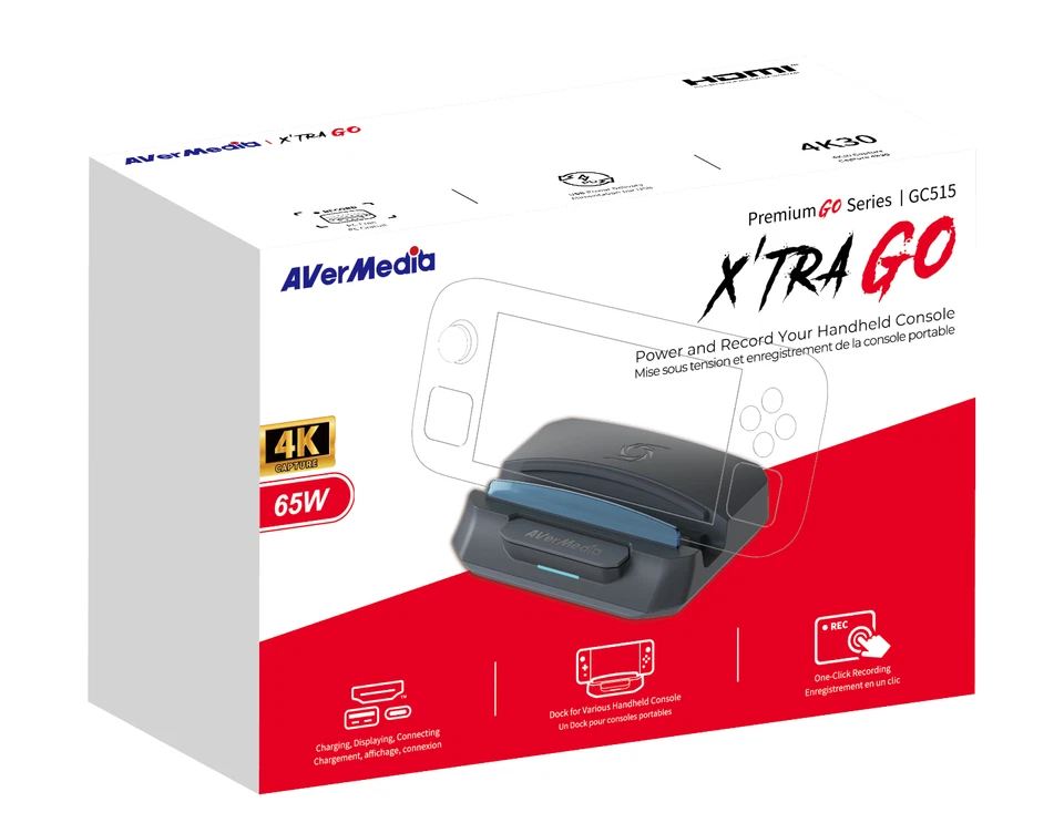 AverMedia X'TRA Go Capture Dock handheld records up to 4K 30 FPS GC515Black - Image 3 of 4