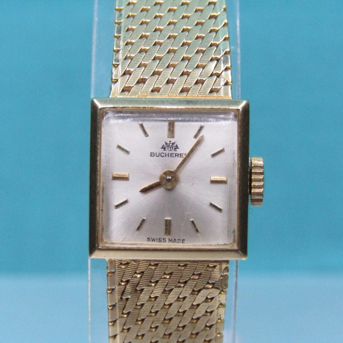 Vtg Bucherer 1888 18k Yellow Gold Swiss Ladies Watch 15mm case 25