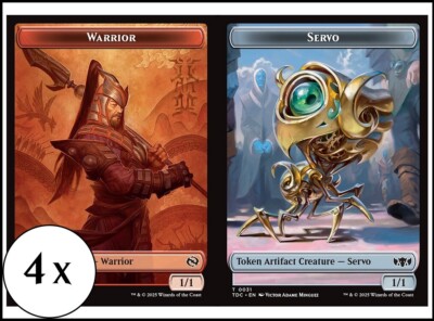 MTG - 4 x Servo / Warrior Double-Sided Token - Playset 4x x4 - Tarkir