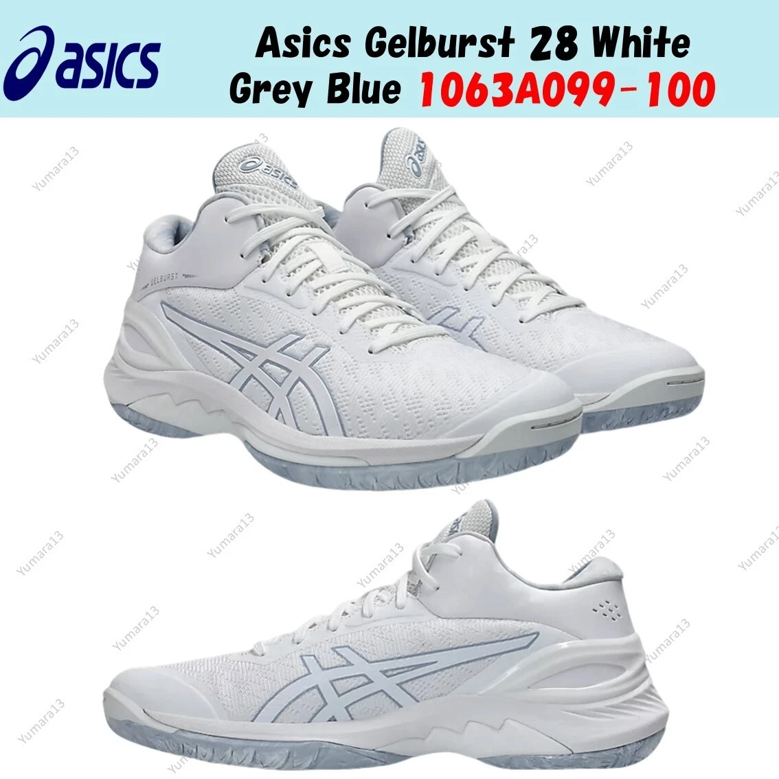 Las mejores ofertas en Asics Gel Burst 28 White Grey Blue | eBay