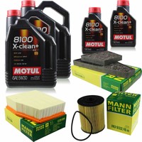 Mann Inspektionspaket 12L Motul X-Clean 5W-30 FüR Vw Phaeton 6.0 W12 4Motion