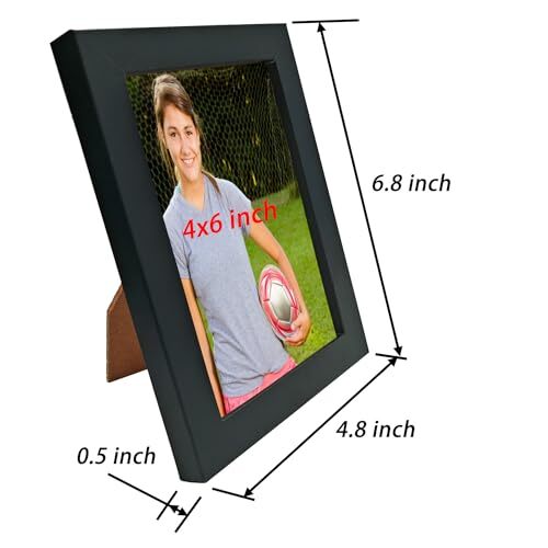 2 Wooden Frame 6x4 Small Photo High Transparency Vertical and 4x6 in Black - Picture 2 of 7
