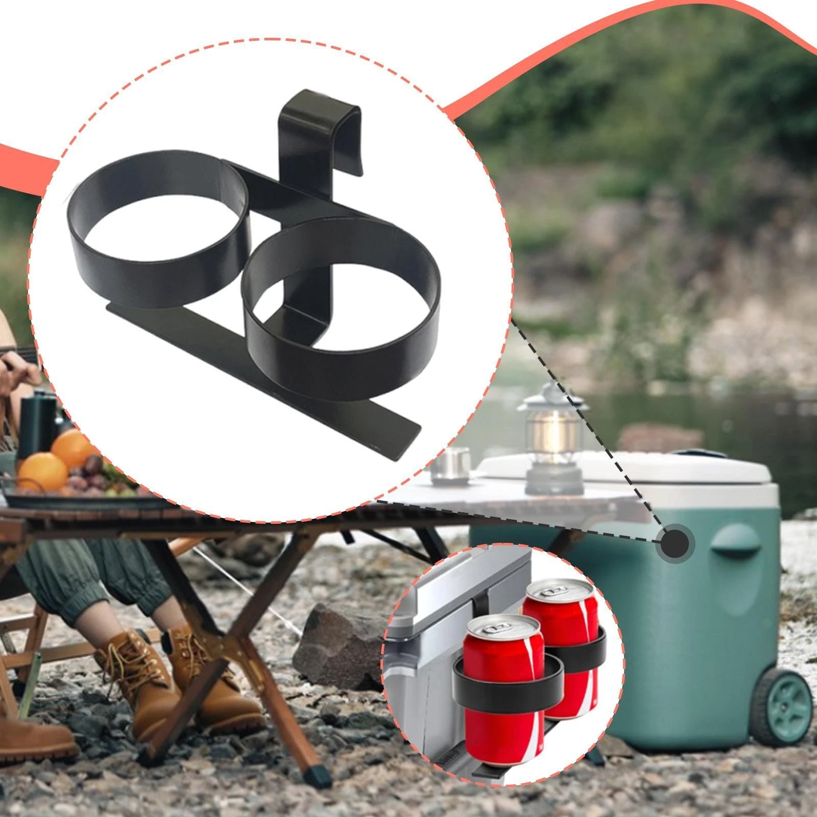 Double Slot Drink Holder Outdoor Accessories Home Decor Cooler Cup Holder