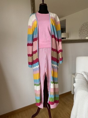 Me369 Strickjacke Maxi Designer Zacken Wellen Rarität Grace Zara Gr M L wie Neu