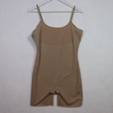 SPANX Shapewear Bodysuit Full Slip Shorts Tank Top Beige XL