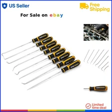 8 Pc. Long Hook and Pick Set Alloy Steel Non Sparking Racheting Automotive