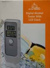 Digital Alcohol Tester with LCD Clock Breathalyzer - Never Used
