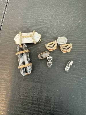 Keep Collective by Stella & Dot Lot of 8 Sliding Charms Stones Bars Heart