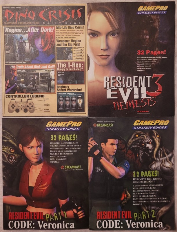 GamePro Magazine Strategy Guides. Resident Evil 3, Code: Veronica, Dino Crisis