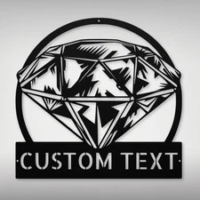 Custom Diamond Metal Sign Unique Decor for Home and Office