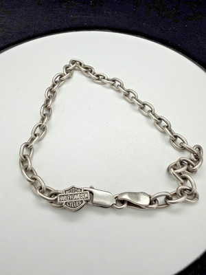 925 Sterling Silver Harley Davidson Sterling Silver Charm Bracelet with no charm