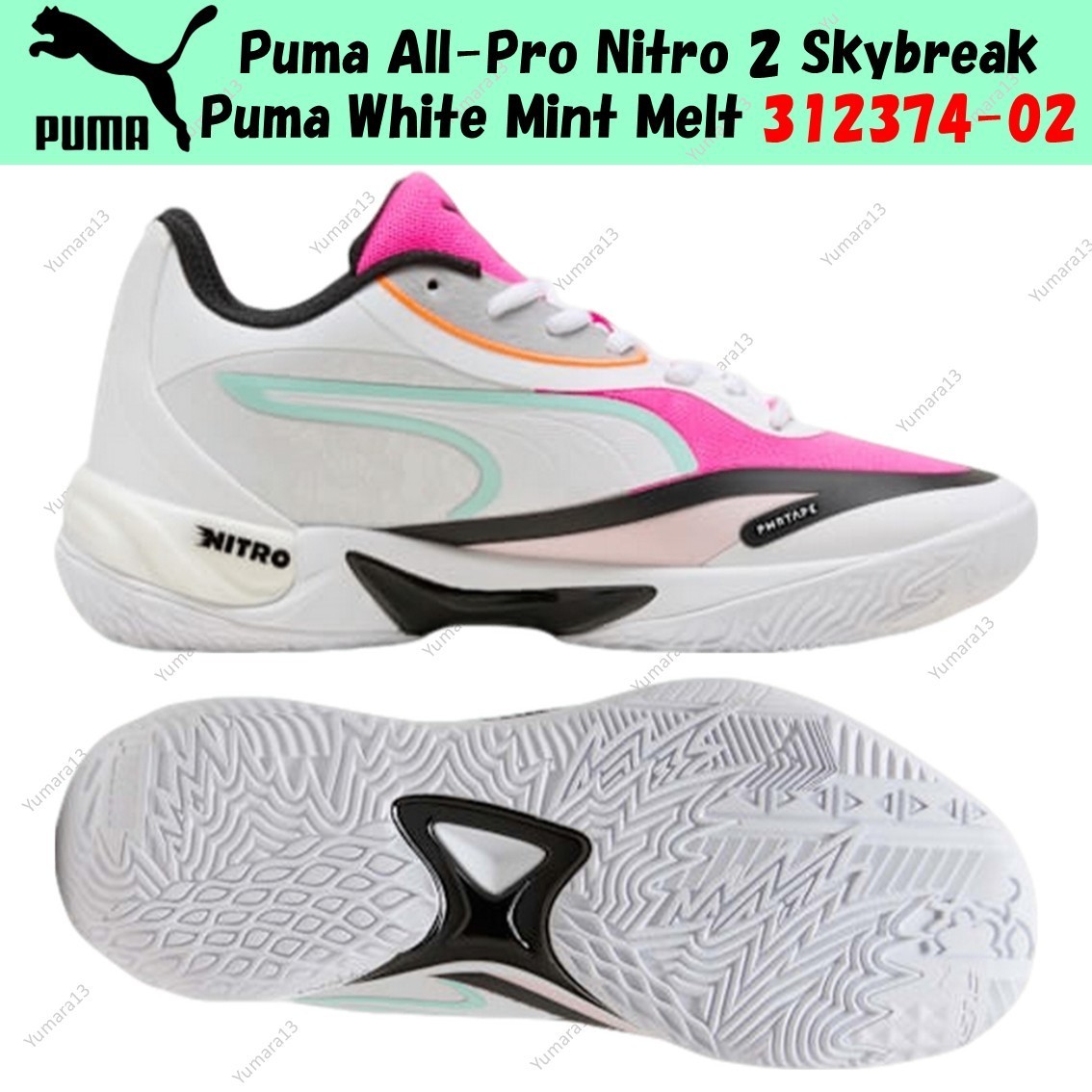 Puma All‑Pro Nitro 2 Skybreak Puma White Mint Melt 312374-02 Men's