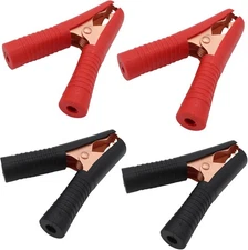 Insulated Alligator Clips 4-Pack, Jumper Cables Clamp 100A for Charging Red 