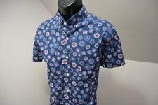 J Crew Slim Flex Wash Dress Shirt Floral Button Up Short Sleeve Mens Size Large