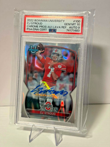 CJ Stroud [Autograph Lava] #100 2022 Bowman Chrome University card