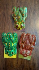 Vintage Lot Of 3 Tin Litho Frog Clicker Noisemaker Toys Germany RS30