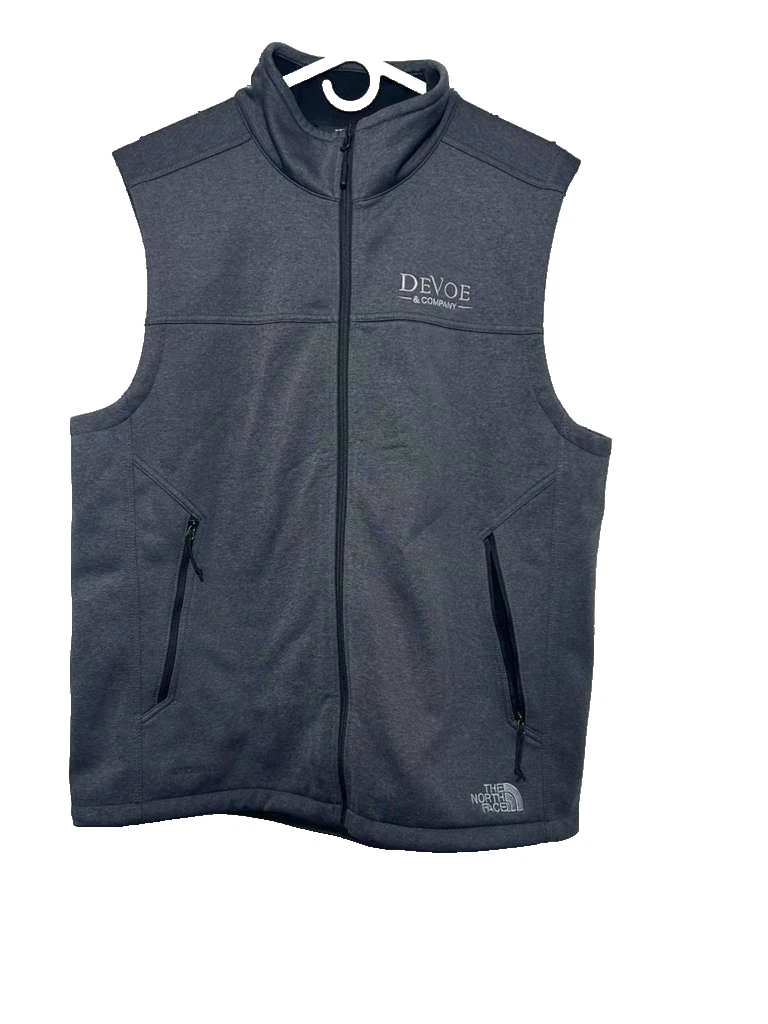 North Face Fleece Vest Men's Large Gray Black Ridgewall Soft Shell
