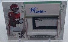 Marvin Mims Jr 2023 Leaf Trinity White Platinum #09/10 Jumbo Relic Laundry Tag 