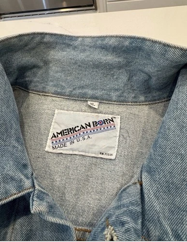 American Born MTV Beavis and Butt-Head Embroidered Denim Trucker Jacket XL image 6