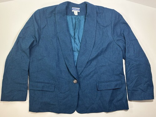 Blazer Pendleton Donna Petite 10, Blu Navy, Lana Vergine, 2 Bottoni, Made In USA Vintage