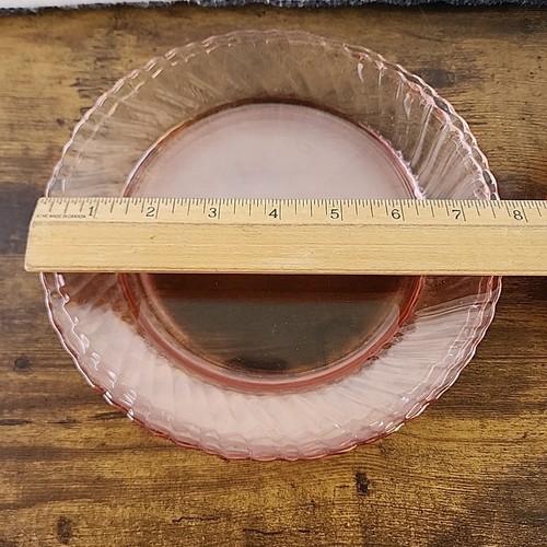 Arcoroc France Pink Swirl Salad Plates & Serving Bowl 9 Pcs Rosaline 7 3/4" - Picture 6 of 11