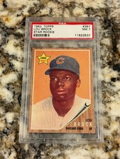 Lou Brock RC 1962 Topps #387 Rookie PSA 7 NM Centered Sharp Chicago Cubs HOF
