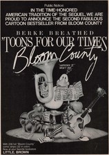 1984 Vintage Print Ad Bloom County Berke Breathed Toons For Our Times Book