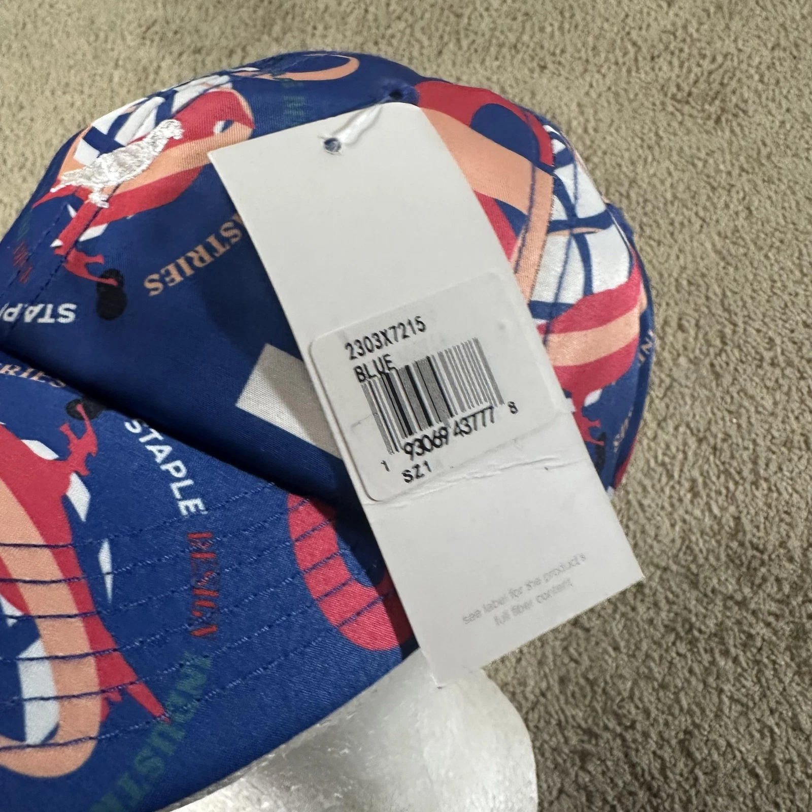 Staple Hat Cap Strap Back Mens One Size Blue Pigeon Logo Allover Print AOP