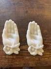 2. Vintage Milk glass  Sm.hand  W/ Flowers Trinket, Jewelry ,soap Dish Trays