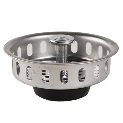 Kitchen Sink Stainless Steel Basket Strainer Replacement with Flat Silver 