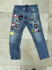 Vintage Easy Re-Work Patch Band Jeans Size 30s 90s Festival