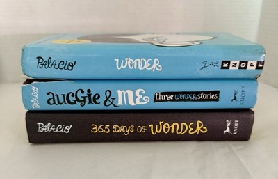 Wonder, Augie & Me, 365 Days Of Wonder By RJ Palacio Lot of 3 HC First Editions