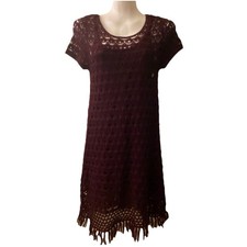 American Eagle Outfitters Knit Sweater & Tank Dress Size Small Fringe Romantic