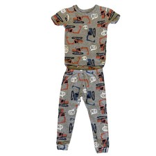 Just One You Carter's Boys Pajama Set 3T Gray Construction Excavator Dig It 2pc