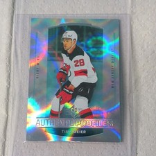 Upper Deck SP Authentic Profiles Timo Meier #AP-10 Patterned Foilboard Devils