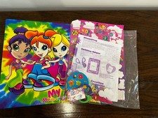 Vtg Lisa Frank My Memories 3 Ring Binder Scrapbook with Paper And Scissors