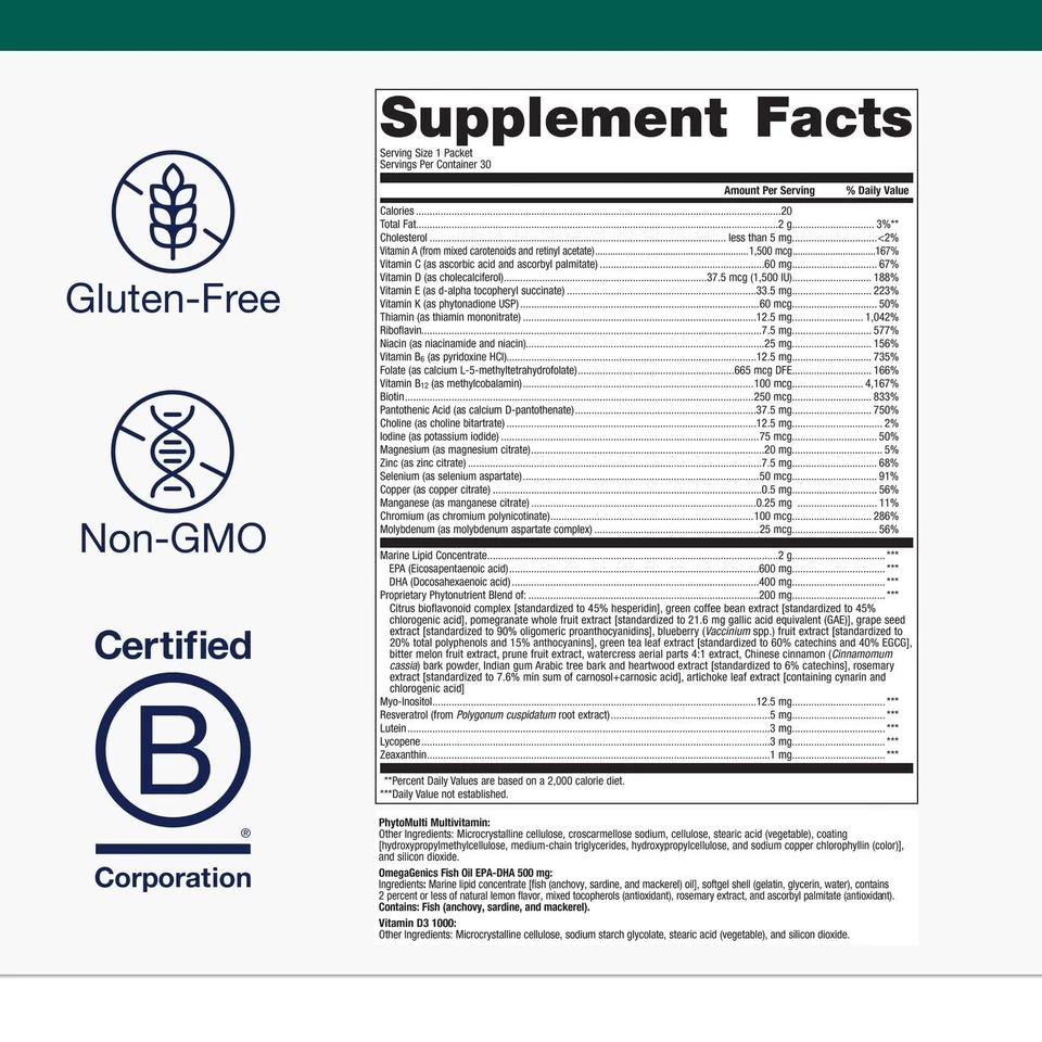 Paquetes diarios Metagenics Wellness Essentials - 30 paquetes multivitamínicos diarios - He... Foto 2 de 4