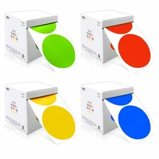 PARLAIM 3 Inch 4 Rolls 2000 PCS Round Color Code Dot Stickers,4 Color(Red/Yel